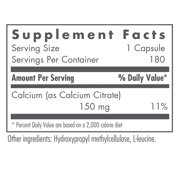 NutriCology Calcium Citrate 150 mg - Calcium Supplement Capsules - Bone & Muscle Support - Highly Absorbable Mineral - Vegetarian - 180 Servings - 180 Capsules
