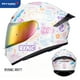 thumbnail image 3 of Casco de motocicleta RYMIC para mujer, con certificación DOT ECE, para carreras, para montar en carretera, color rosa, para DUKADI y Honda, 3 of 5