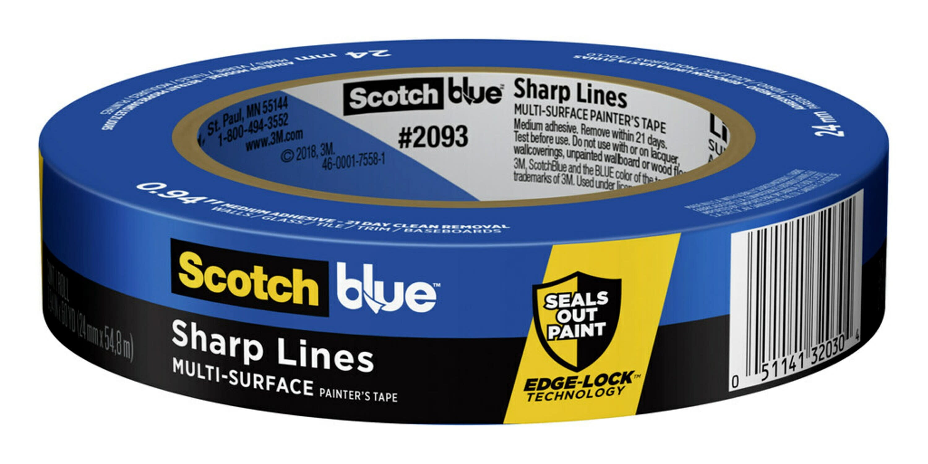 3M  Scotch Blue  1.41 in W x 60 yd L Blue  Medium Strength  Painter's Tape 