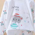 thumbnail image 6 of TOWED22 Fall Outfit Toddler Baby Boy 2 Piece Long Sleeve Cute Print Graphic Crewneck T-Shirt Thick Jogger Pants Round Neck Soft Clothes Set(White,3-6 M), 6 of 7