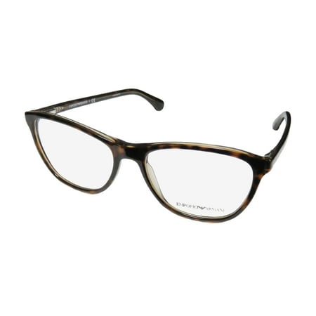 New Emporio Armani 3075 Womens/Ladies Cat Eye Full-Rim Tortoise Frame Demo Lenses 54-16-140 Flexible Hinges Eyeglasses/Spectacles