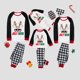 thumbnail image 1 of Pijamas familiares a juego de Navidad, conjuntos de pijamas a cuadros blancos y negros de Julio, ciervos navideños en julio, 1 of 4
