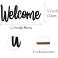 thumbnail image 2 of Welcome Wood Wall Sign Wooden Art Letter Wall Decor Display Laser Cut Wooden DIY Crafts Unfinished for Home Door Decoration Black 11.9x5.1 Inch, 2 of 7