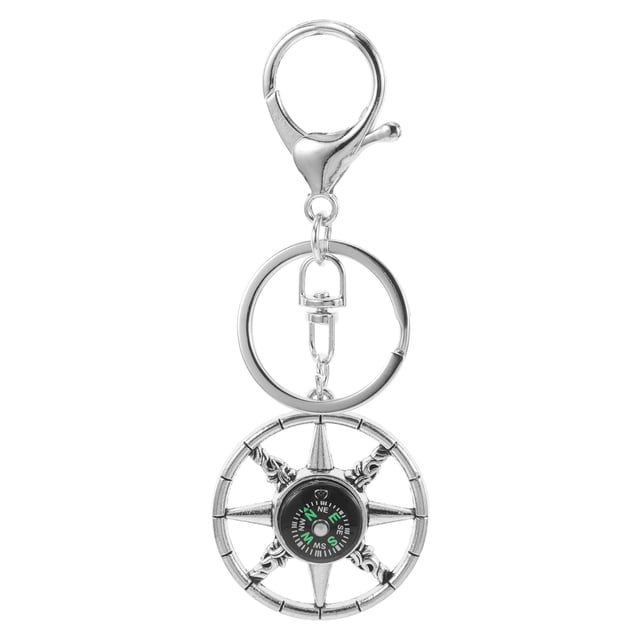 KAKOWELY compass key fob Miniature Compass Keychain Nautical Rudder Keyring with Portable Compass Outdoor Adventures Keyring Metal Key Holder for Sailors Boaters