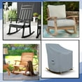 thumbnail image 3 of Rocking Chair Cover 18 Oz Waterproof - 100% Weather Resistant PVC Coated Patio Furniture Cover with Air Pockets & Drawstring for Snug Fit (39" (H) X 32" (W) X 40" (D) X 15" (FH), Grey), 3 of 6