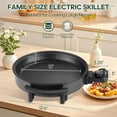 thumbnail image 3 of Extra Large Electric Skillet with lid, Ceramic Nonstick Coating Electric Frying Pan, 1500W Quick & Even Heating, 5 Adjustable Temperature Control, Tempered Glass Lid & Cool-Touch Handles, 3 of 9