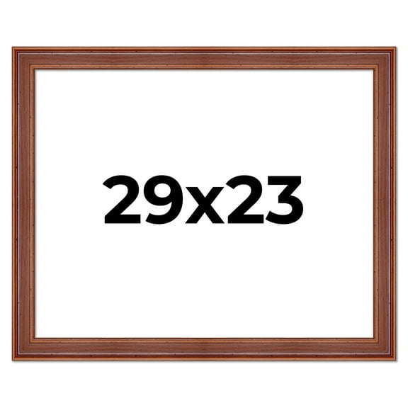 29x23 Frame Brown Old Farmhouse Waxed Board 2" Wide Wood Frame Width 2 Inches | Interior Depth 0.5