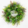 thumbnail image 4 of Fankiway Spring Wreath on The Outdoor Front Door Welcomes Summer Flowers, Weather Proof Green Year-round Wreath, Home, Rural Outdoor Interior Decoration Home Decor Gifts, 4 of 5