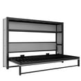 thumbnail image 6 of Twin Size Murphy Bed, Hidden Wall Bed with Storage Shelves, Metal Multifunctional Foldable Bed Frame for Bedroom, Guest Room, Space Saving, Easy Assembly, Gray, 6 of 9