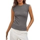 thumbnail image 1 of Musculosa PRETTYGARDEN Mujer Canalé Manga Corta Gris Talle XL, 1 of 9