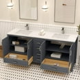 thumbnail image 5 of Ayna Decors Rooh 72 in Charcoal Grey Double Sink Bathroom Vanity Set with White Quartz Countertop | 4 Soft Closing Doors | 6 Full Extention Soft Close Drawer | Brushed Nickel Hardware | AVR72CG3002, 5 of 10
