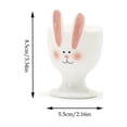thumbnail image 3 of Weloille Easter Ceramic Egg Cup Holder, 1 Piece Rabbit Pattern Egg Stand Tray, Exquisite Tabletop Ornament for Easter Party Home Kitchen Dining Table Holiday Decoration, 3 of 6