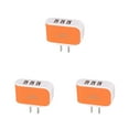 thumbnail image 1 of Wisewang Wall Charger 3 Port Plug Small Compact USB Power Adapter Safe Phone Charging Cell Phones Cameras Socket Mobile Orange 3Set, 1 of 6
