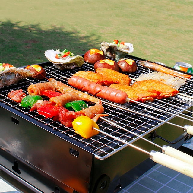 Minkissy barbecue grid BBQ Grill Stainless Steel Grilling 1Set Outdoor BBQ
