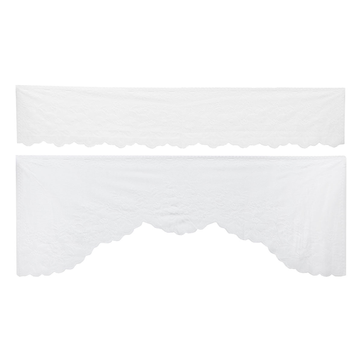 HOMEMAXS Sheer Tier and Valance Kitchen Window Curtains White Tier and