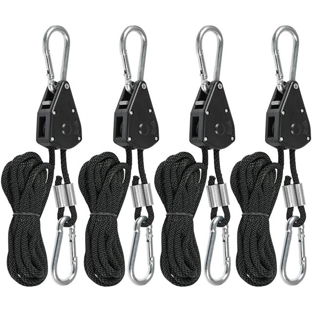 Gancho de trinquete ZHAOCHENG 2 pares 150 lb con cuerda de nailon ajustable