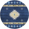 thumbnail image 2 of Addison Rugs Dream Shag Premium Machine Washable Transitional Aztec Blue Round Rug, 8' x 8', 2 of 8