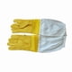 thumbnail image 4 of Guantes de apicultura a prueba de picaduras de apiario natural, cuero de vaca, algodón de poliéster amarillo y blanco ahuecado para transpirar y prevenir las picaduras de abejas, 4 of 5
