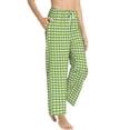 thumbnail image 2 of Xecao Green Gingham Women's Straight Lounge Pajama Pants: The Epitome of Relaxed Sleepwear, 2 of 9