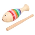 thumbnail image 2 of Instrumento de percusión de madera de arce con forma de pez, juguetes de dibujos animados para niños con palo., 2 of 14