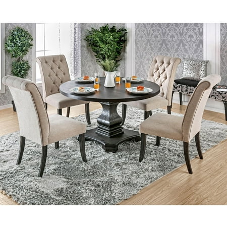 Furniture of America Kabini Rustic Wood 5-Piece Dining Table Set in Beige