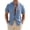 #470-Sky Blue, variant on Cotton Linen Hidden Button Down Shirt Men Casual Short Sleeve Banded Collar Shirts Slim Fit Summer Beach Vacation Top