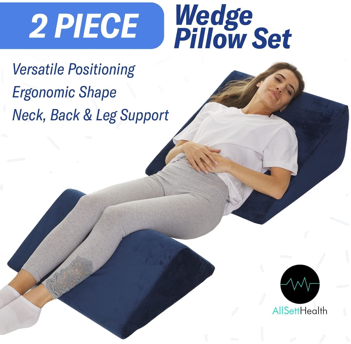 Allsett Health Wedge Pillow - White - 28 requests