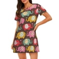 thumbnail image 1 of Disketp Cute Elephants para Camisón Corto de Manga Corta para Mujeres, Camisón Cómodo con Escote Redondo, Bonito y Confortable, 1 of 6