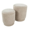 thumbnail image 5 of LumiSource Beige Fabric Marla Upholstered Ottoman Set, 5 of 6