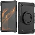 thumbnail image 7 of SaniMore for Samsung Galaxy Tab S8 Ultra 14.6 SM-x900/x906 Back Case with 360° Rotating Kickstand Holder Screen Protector Tri-layer Heavy Duty Drop-resistant Shockproof Case, Black, 7 of 7