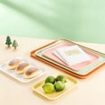 thumbnail image 5 of Fast Food and Serving Tray Unbreakable Tea Platter 10x14.5x0.6 Inch Fast Food Tray PP Reusable Multi Purpose Rectangle Serving Tray for Couch Party Dining Picnic Snack Appetizer 1-2Pc, 5 of 6