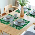 thumbnail image 3 of Ensemble de 4 Napperons pour la Saint-Patrick Printemps Vacances Trèfle Vert Lavable Antidérapant Résistant à la Chaleur 12x18 Pouces Tapis de Table en Lin Rustique pour Décoration de Cuisine Fête, 3 of 6