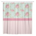 thumbnail image 2 of Libin Colorful Cute Shabby Chic Roses and Polka Dots Shower Curtain 66x72 inch, 2 of 7