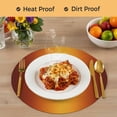 thumbnail image 4 of Burnt Orange Yellow Ombre Round 13 Inch Placemats Set of 8, Modern Art Abstract Aesthetics HeatResistant Non Slip Place Mats for Dining Table, Wipeable Braided Kitchen Table Mats for Housewarming, 4 of 9