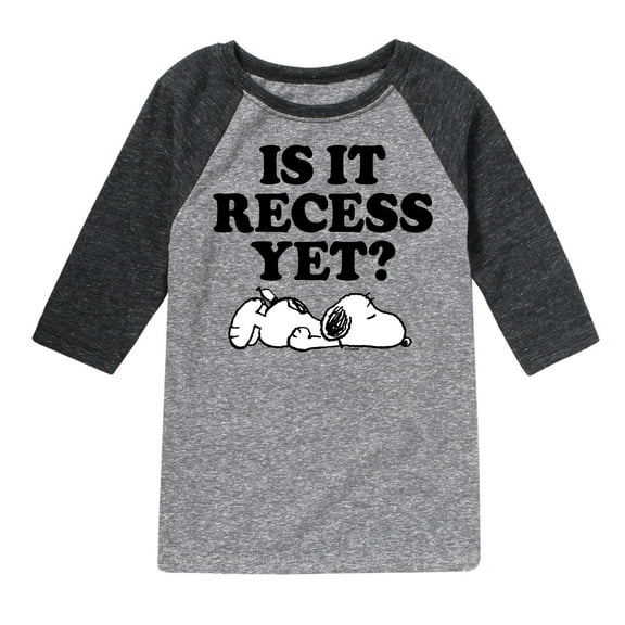 Peanuts - Is It Recess - Toddler And Youth Raglan Graphic T-Shirt