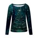 thumbnail image 4 of Camisas de Navidad Para Mujer, Tops de Cuello Redondo, Blusa de Otoño Holgada de Manga Larga Con Estampado Informal A La Moda, Jersey Odeerbi  ODB196993, 4 of 5