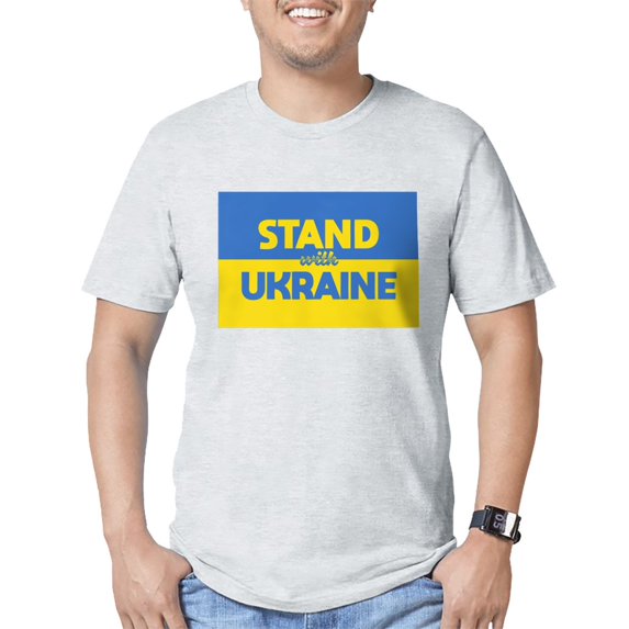 CafePress - Stand With Ukraine T Shirt - Fitted T-Shirt, Vintage Fit Soft Cotton Tee