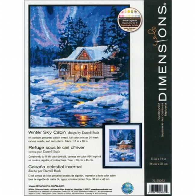 Dimensions 71-20072 Needlecrafts Needlepoint Winter Sky Cabin