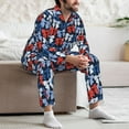 thumbnail image 7 of Cauagu colorful Polka dot bow Print Men's Long-Sleeve Pajama Set,Soft Button-Front 2Pjs for Men Long Sleeve Men’s Sleepwear-Small, 7 of 7