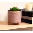 thumbnail image 4 of Flora Bunda 6Inch Aqeuduct Footed Ceramicfor Succulents, Candies, Paper pins for Home Office Decorations , Mauve (no Drainage Hole, no Mess), 4 of 5