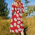 thumbnail image 5 of Lilo Tropical Leaves Pattern Womens Summer Dress Tie Back A Line Flare Dress, 5 of 9
