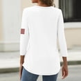 thumbnail image 5 of 250 Years American Flag 1776-2026 250th Birthday 4th of July T-Shirt for Women 3/4 Sleeve Crewneck Shirt for Spring Autumn White L, 5 of 5