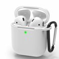 thumbnail image 1 of For Airpods Case Compatible With Airpods 1 & 2 Front-Led Visible Case Cover Skin With Carabiner Scratch-Resistant Case-White, 1 of 6