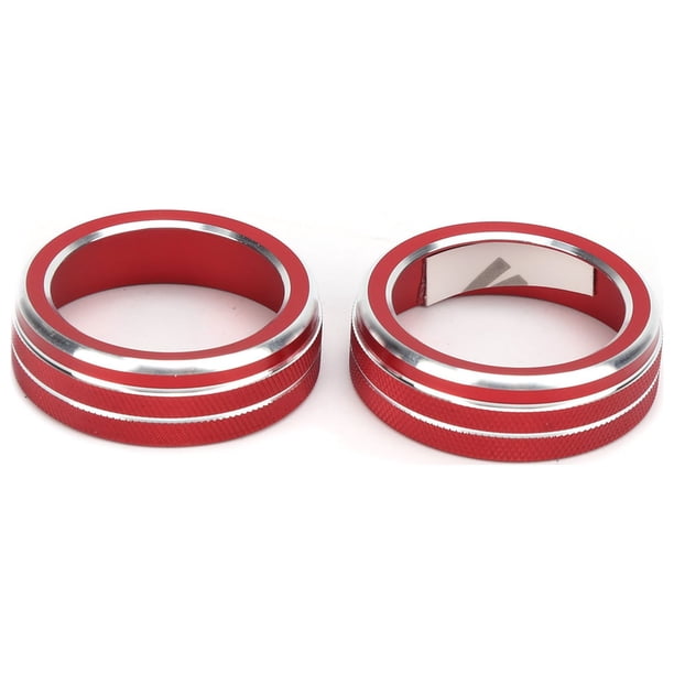 Ajuste De La Perilla Del Interruptor De CA, Anillos De La Perilla Del Controlador De Clima Brillante 2PCS Reemplazo Rojo Para Civic 10th Gen Todos Los Modelos 2016-2019 Para ANGGREK Climate Controller Knob Rings