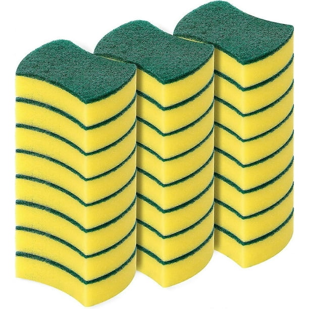 24 Pack Eco-Friendly Anti-Scratch Dish Cleaning Sponges for Scrubbing Dishes
