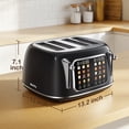 thumbnail image 6 of Mecity 4-Slice Touchscreen Toaster, Retro Stainless Steel Wide Slots Toaster, 6 Browning Settings, Large Digital Display, 120V 1650W, Black, 6 of 9