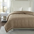 thumbnail image 6 of Home Essence Prospect Brown Lightweight Down Alternative Blanket with Satin Trim, King, 6 of 9