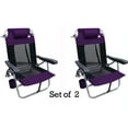 thumbnail image 2 of Outdoor Spectator Multi-Position Flat Folding Mesh Ultralight Beach Chair (2-Pack) - Purple, 2 of 2
