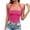 #1Hot Pink, variant on No Boundaries Womens Halter Neck Tank Top Eyelet Knit Fitted Sleeveless Summer Casual Top