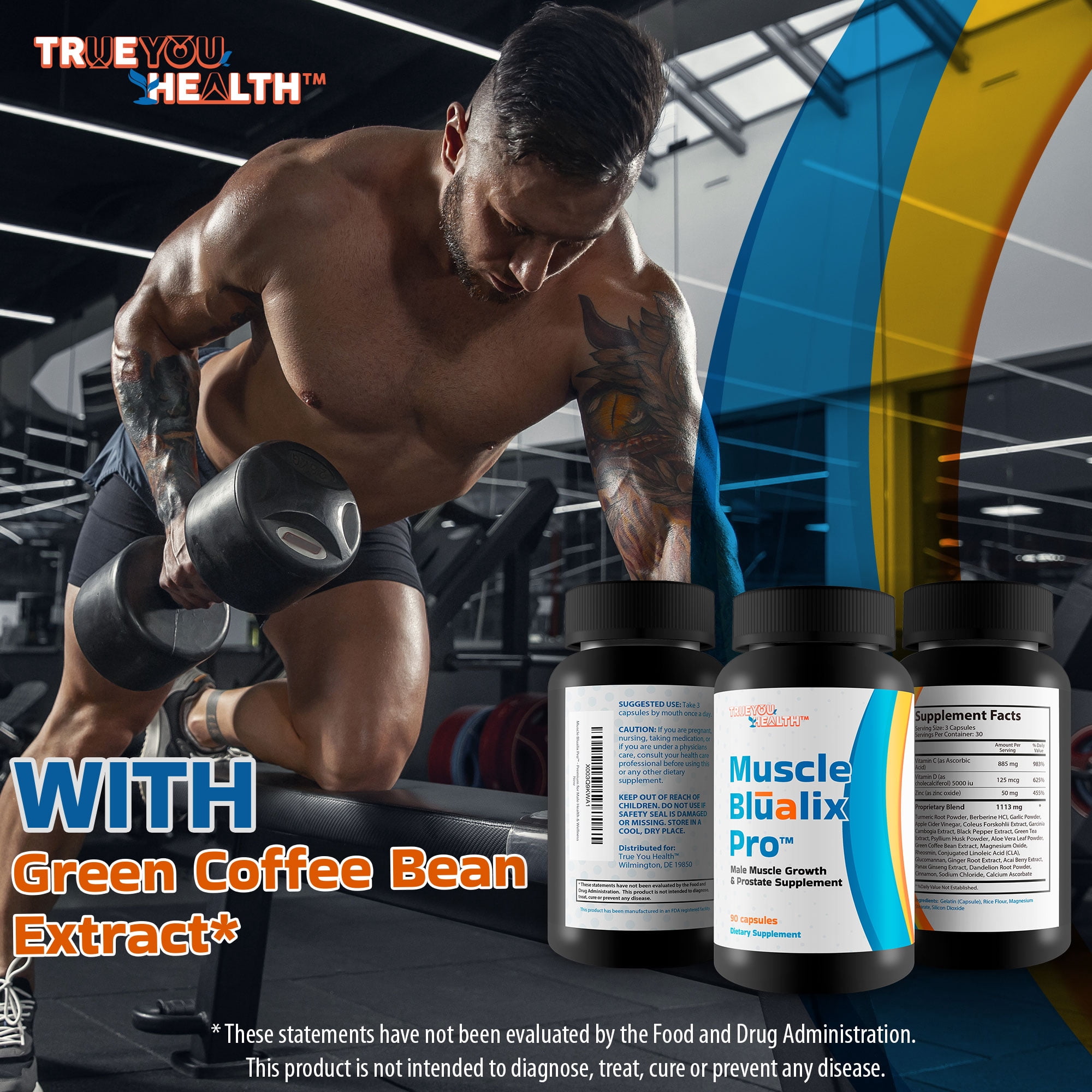 Muscle Blualix Pro - Premium Prostate Supplement for Men - Promote Healthy Energy & Motivation - Vitamin D & Zinc & Turmeric Prostate Formula - Antioxidant Prostate Support for Male Health & Wellness